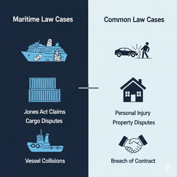 Areas of Application of Maritime Law and Common Law