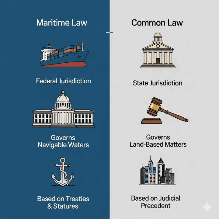Maritime Law VS Common Law Infographic