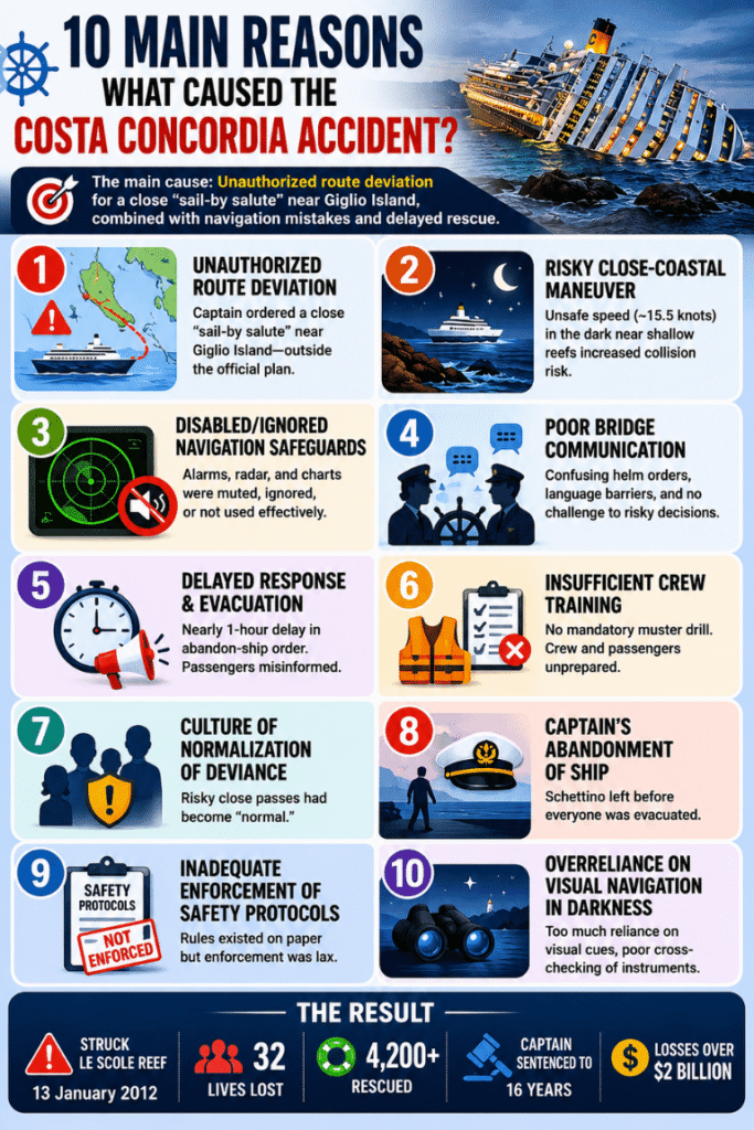 10 Main Reasons - What Caused the Costa Concordia Accident