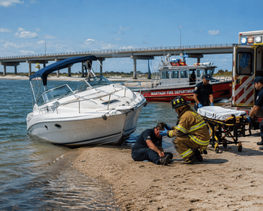 Boat Hit Sandbar – Jones Beach, New York