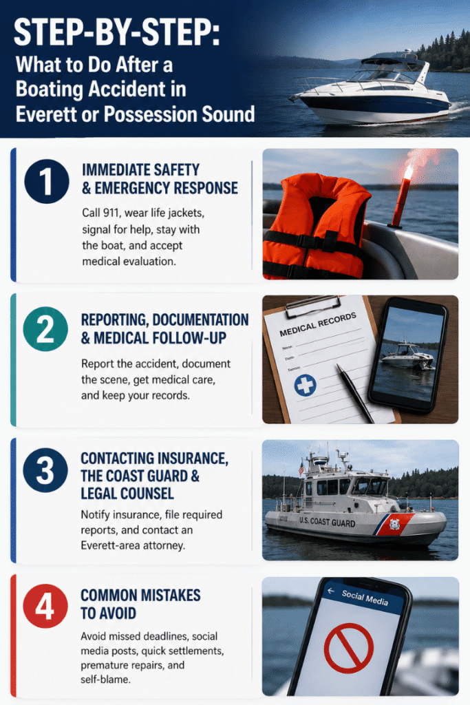 Step-by-Step What to Do After a Boating Accident in Everett or Possession Sound