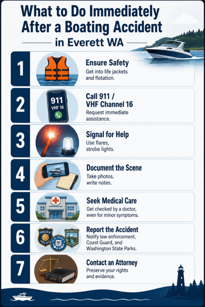 What to Do Immediately After a Boating Accident in Everett WA