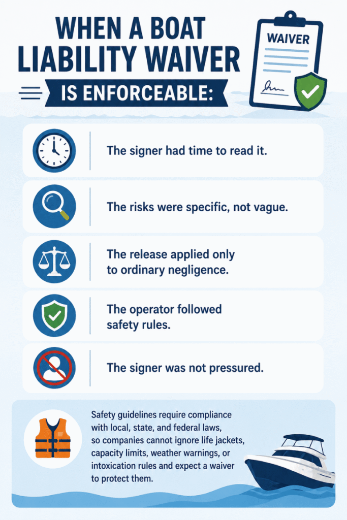 When a Boat Liability Waiver Is Enforceable
